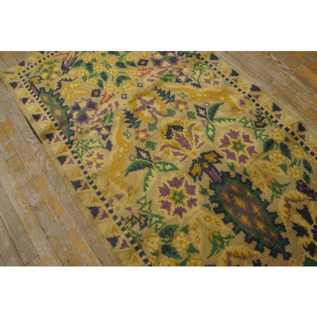 1920s Ivory Angora Antique Irish Donegal Arts & Crafts Carpet 3'6" X 11'2" Wool Rug Runner For Sale In New York - Image 6 of 10