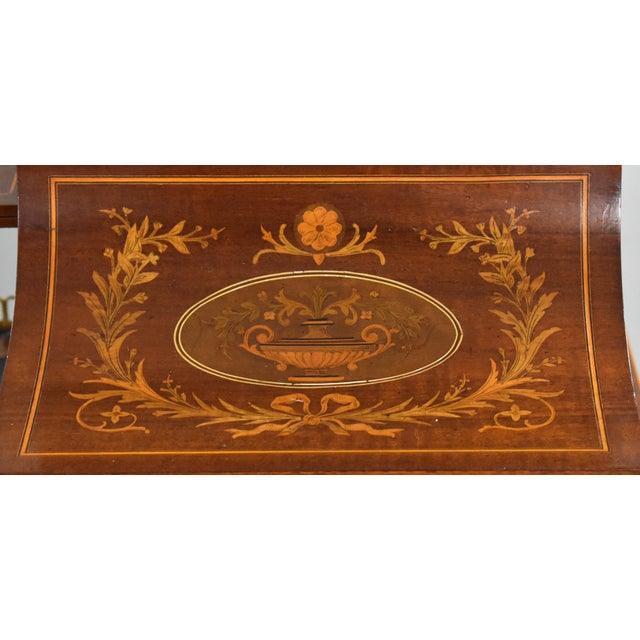 19th Century Victorian English Marquetry Inlaid Carlton House Desk For Sale - Image 16 of 18