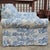 Blue Antique Blue & White Toile De Jouy Camel Back Loveseat Rolled Arms Pleated Skirt For Sale - Image 8 of 16