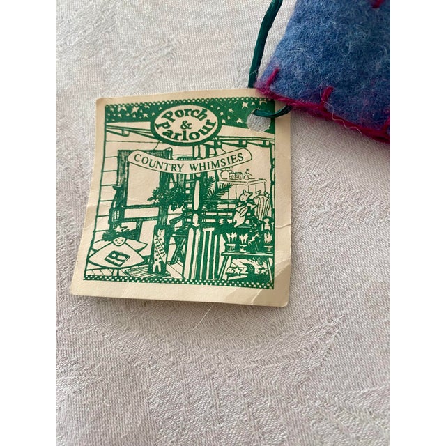 Vintage felt Christmas stocking from Crazy Mountain Imports' collectible "Porch & Parlour Country Whimsies" series....