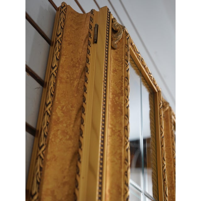 1990s French Gold Gilt Etched Glass Wall Cabinet For Sale - Image 5 of 11