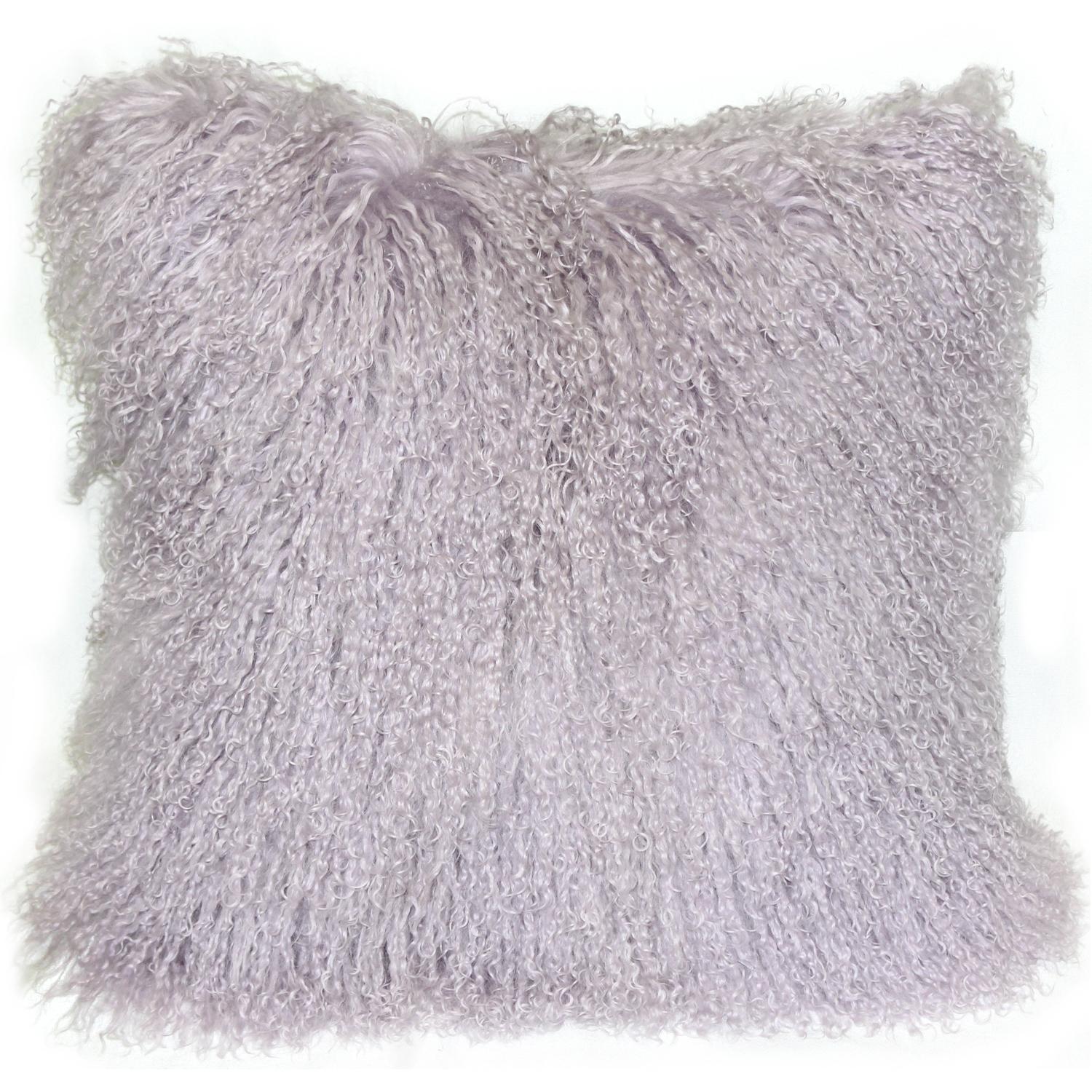 Violet Mongolian Sheepskin Throw Pillow Chairish