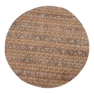 Distressed Round Turkish Oushak Rug 5'3" X5'3" For Sale