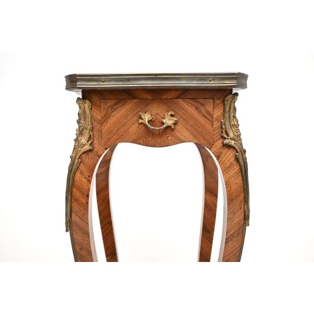 Wood Antique French Inlaid Side Table, 1900s For Sale - Image 7 of 10
