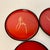 Mid 20th Century Asian Chinoiserie Boho Chic Large Bakelite Coasters - Set of 4 For Sale - Image 6 of 8