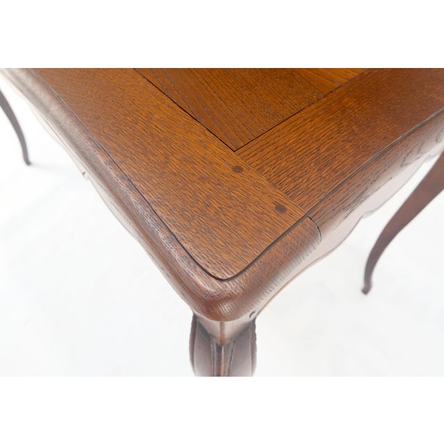 1920s Antique c1920s Country Cabriole Leg Solid Oak Light Profile Desk Console Table For Sale - Image 5 of 12