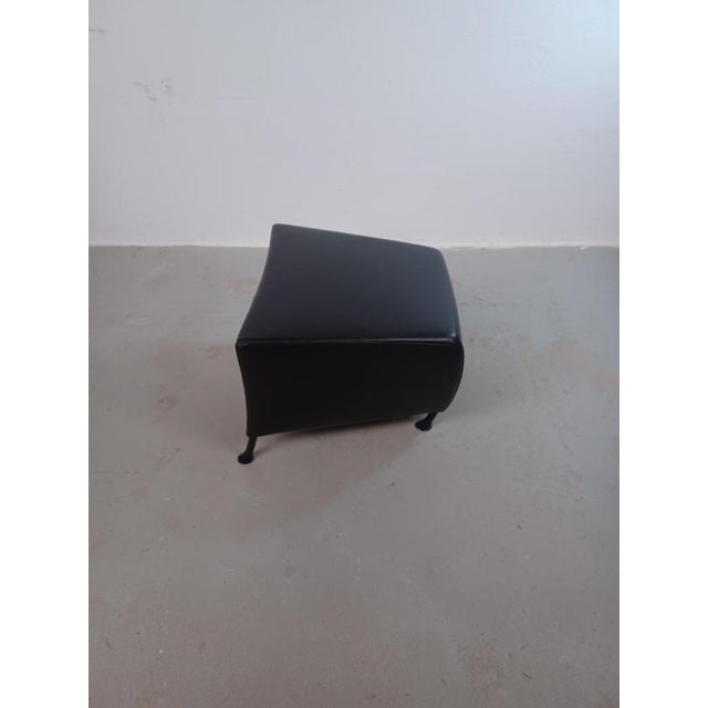 1990s Windy Ottoman in Black Leather by Gijs Papavoine for Montis, 1990s For Sale - Image 5 of 8