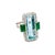 Early 21st Century Platinum 9.50 Carat Aquamarine, Emerald and Diamond Ring, Size 7 For Sale - Image 5 of 6