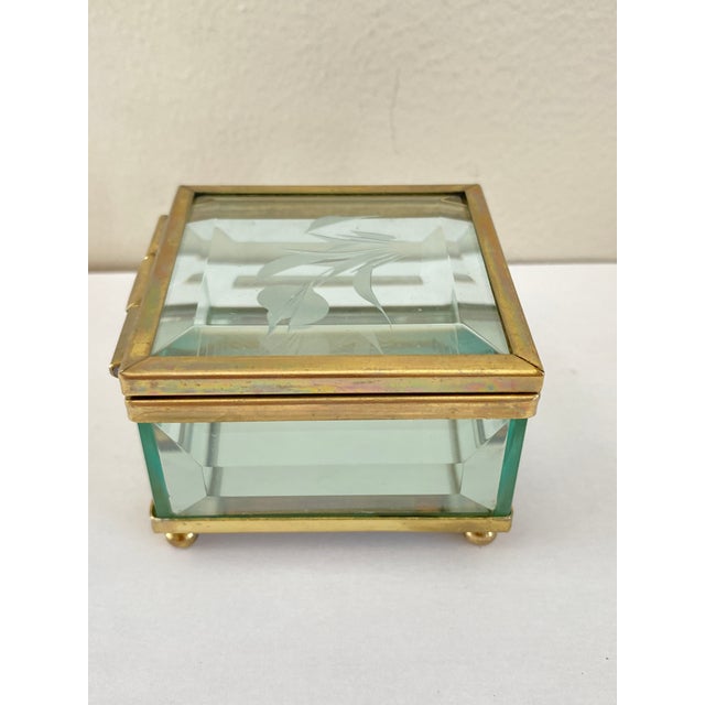 Vintage Italian Art Deco Beveled Glass Box, 1930 For Sale - Image 17 of 18