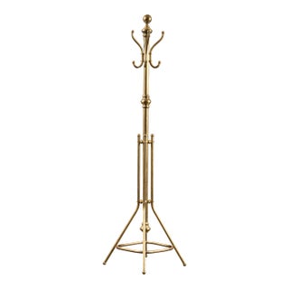 Antique Brass Barbershop Coat Tree For Sale
