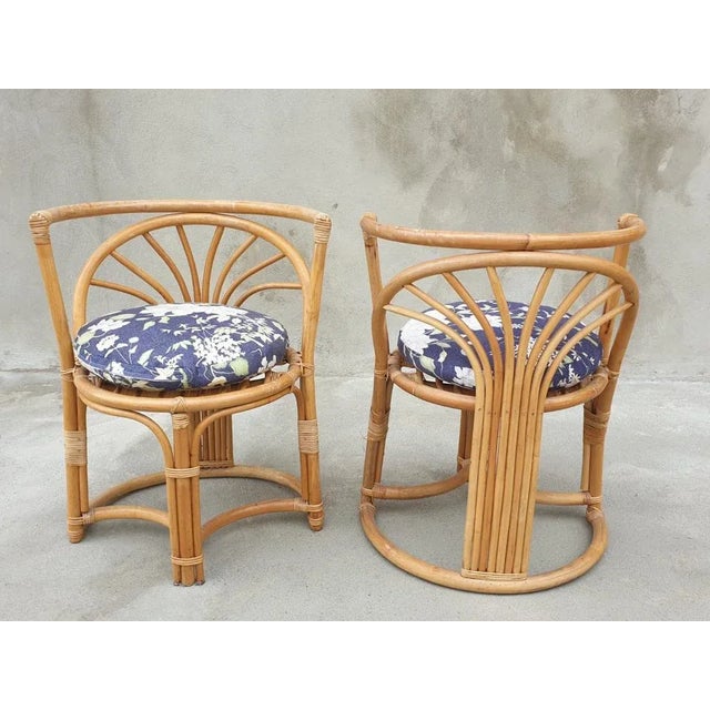 Mid-Century Modern Italian Bamboo Chairs, 1960s, Set of 3 For Sale - Image 3 of 11