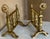 Traditional 19th Century Brass Aesthetic Flower Form Fireplace Andirons / Tool Rests-a Pair For Sale - Image 3 of 10