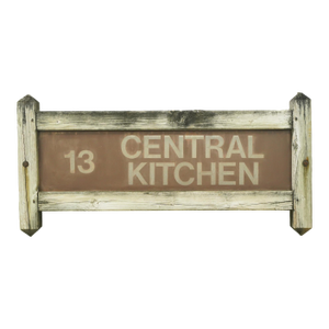 Mid 20th Century Reclaimed Wood 13 Central Kitchen Outdoor Sign