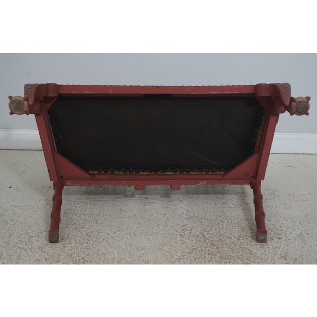 Chinese Chippendale Style Painted Finish Settee Bench For Sale - Image 18 of 18