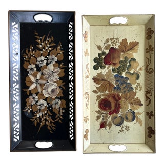 Vintage Rectangle Tole Trays For Sale