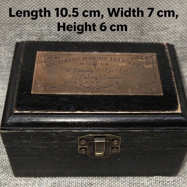Early 20th Century Brass Spyglass With Wooden Case – 4.1" Victorian Marine Telescope For Sale - Image 9 of 9
