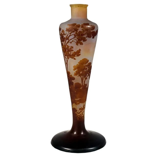 Art Nouveau Cameo Vase with Seascape Decor from Émile Gallé, France, 1904, 1890s For Sale - Image 11 of 11