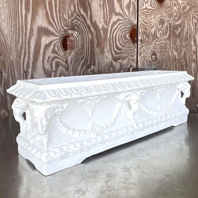 Vintage Boho Ram’s Head Planter Box For Sale - Image 14 of 15