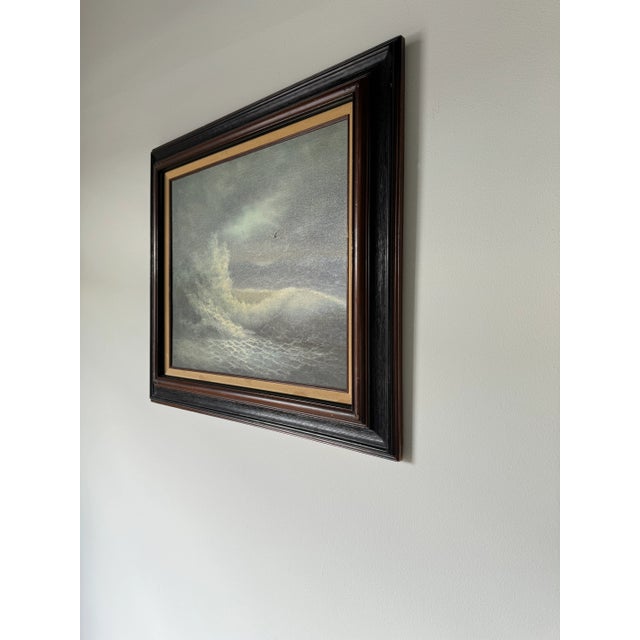 70's Vintage Brawer Ocean Seascape Oil Painting, Framed For Sale - Image 4 of 11