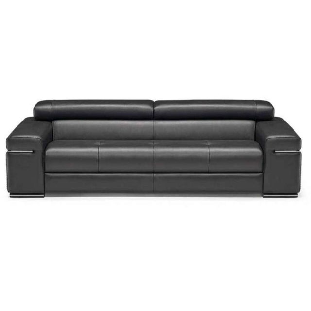 Natuzzi Italia Avana Black Leather Sofa Set 2 Piece Chairish