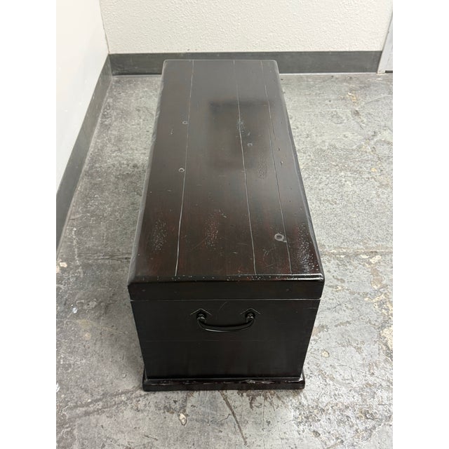 2010s Pottery Barn Emmett Zen Brown Trunk/Coffee Table For Sale - Image 5 of 12