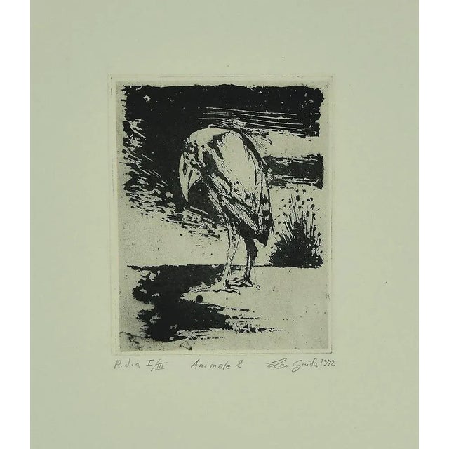 Leo Guida, Bird, Etching, 1972 For Sale - Image 3 of 3