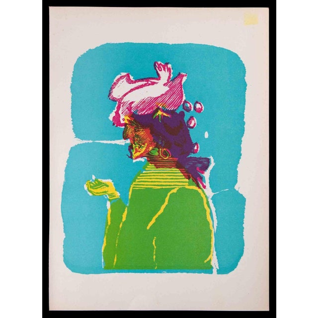 The Hen Hat is an original Linocut Print realized by Mino Maccari in 1951. Very Good condition. No Signature. Mino Maccari...