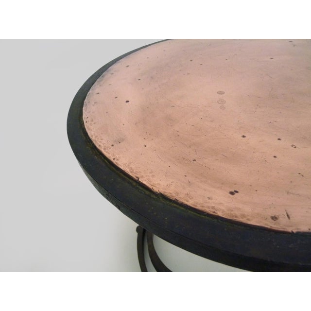 Vintage Coffee Table with Industrial Spring and Copper Top, 1950s For Sale - Image 6 of 9