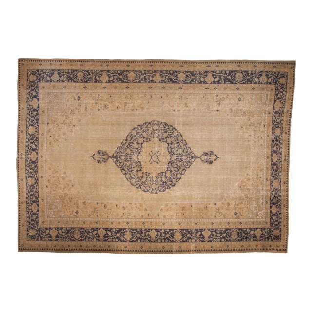 Vintage Distressed Oushak Carpet - 11'11" x 16'11" For Sale