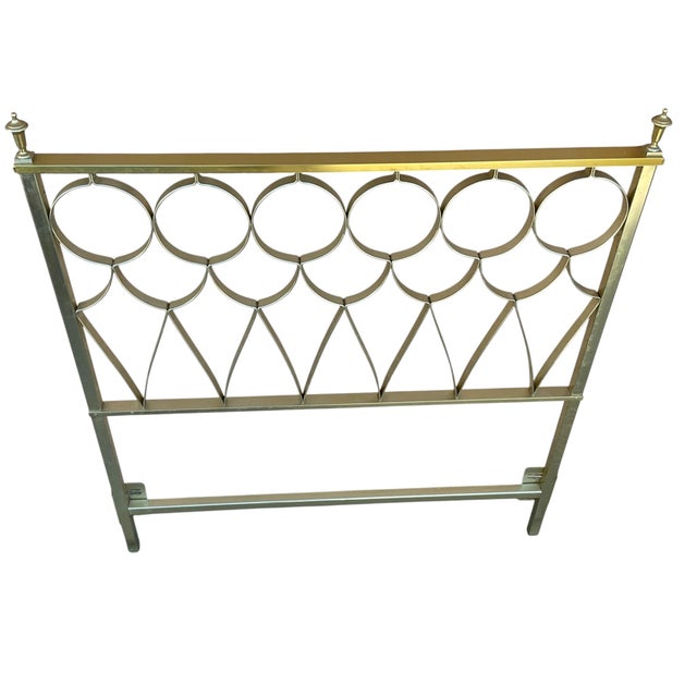 1970s Style-O-Kraft Hollywood Regency Mid-Century Brass-Tone Twin Headboards—A Pair For Sale - Image 10 of 18