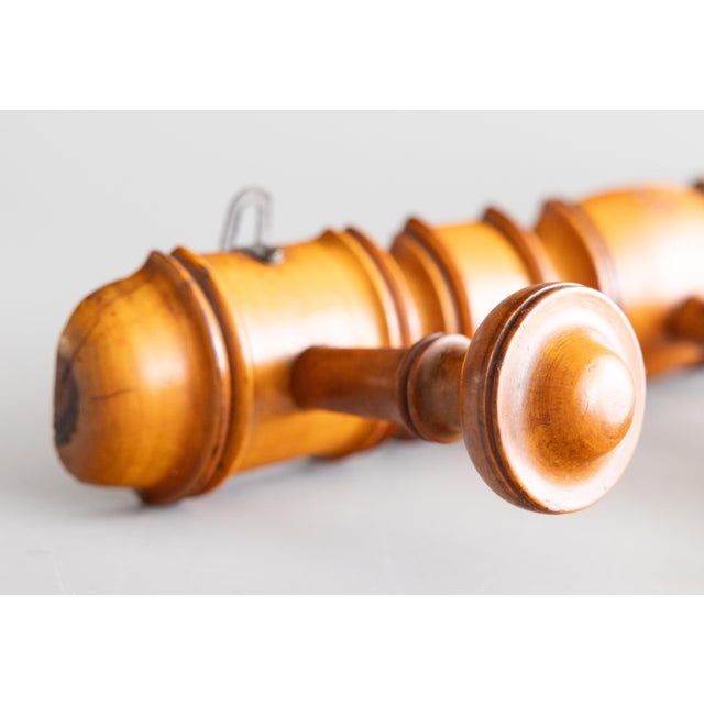 Wood Antique French Faux Bamboo Coat & Hat Rack For Sale - Image 7 of 12