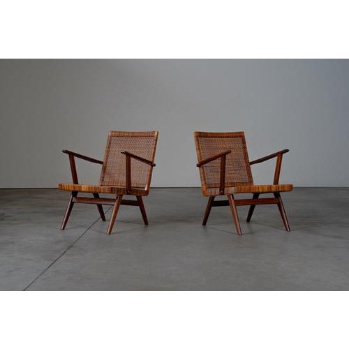 Dutch Teak and Webbing Chairs, 1950s, Set of 2 For Sale - Image 4 of 17