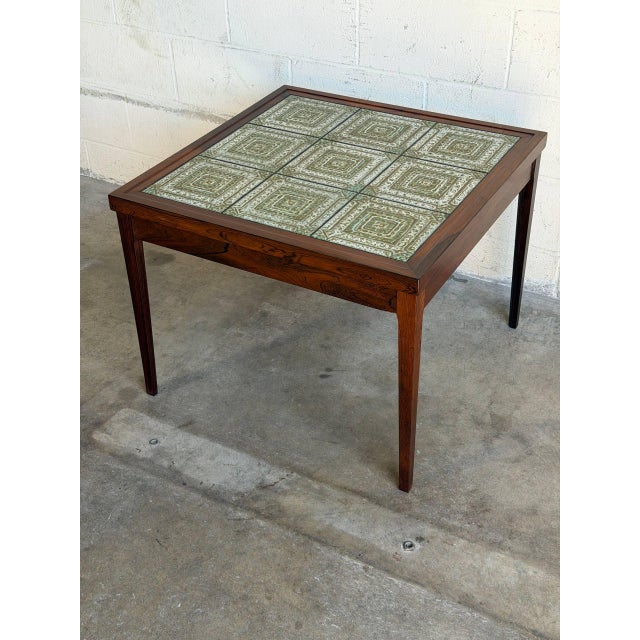Rosewood Square Tile-Top Side Table Danish Mid-Century Modern 1960s For Sale - Image 4 of 12