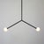Y Pendant Small, Black, 29in H, 3 Inch Glass Globes, by Research.Lighting, Modern, Minimal Hanging Light For Sale - Image 9 of 11