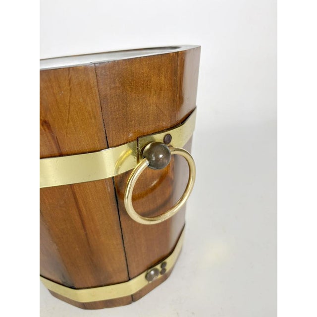 Wooden and Brass Ice Bucket, France, 1970s For Sale - Image 9 of 14