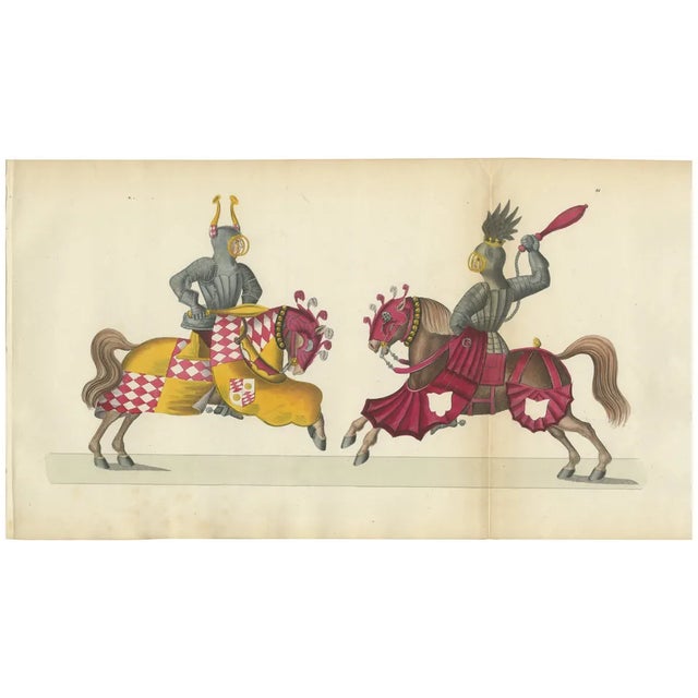 Von Reibisch, Knightly Combat with Heraldic Horses, 1842, Print For Sale