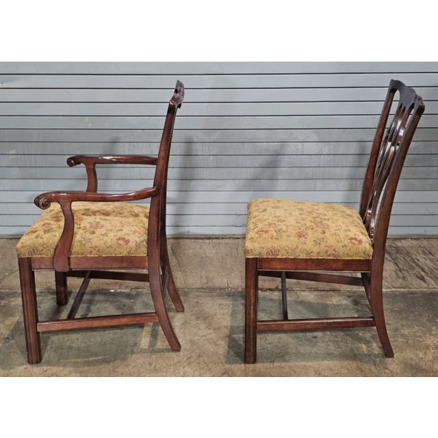 Set of Late 20th Century 8 Councill Chippendale Style Solid Mahogany Dining Chairs For Sale - Image 11 of 14