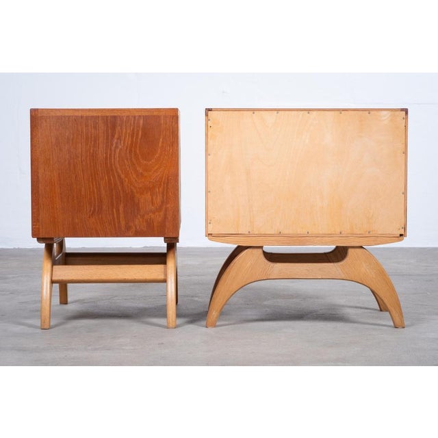 Teak Bedside Tables with Oak Frame, Denmark, 1960s, Set of 2 For Sale - Image 10 of 13