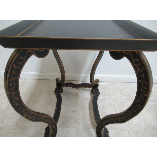 Black Royal Doulton Adams Paint Decorated Carved Lamp Table For Sale - Image 8 of 13