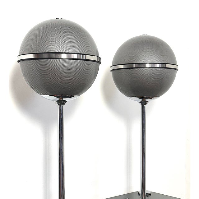 A pair of grundig audiorama 7000 spherical hi-fi speakers, the essence of space age style, produced in 1975. This model is...