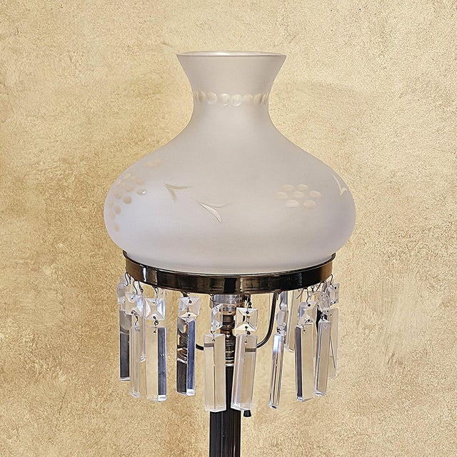 Vintage Sinumbra Astral-Style Brass, Marble & Crystal Table Lamp For Sale - Image 11 of 18