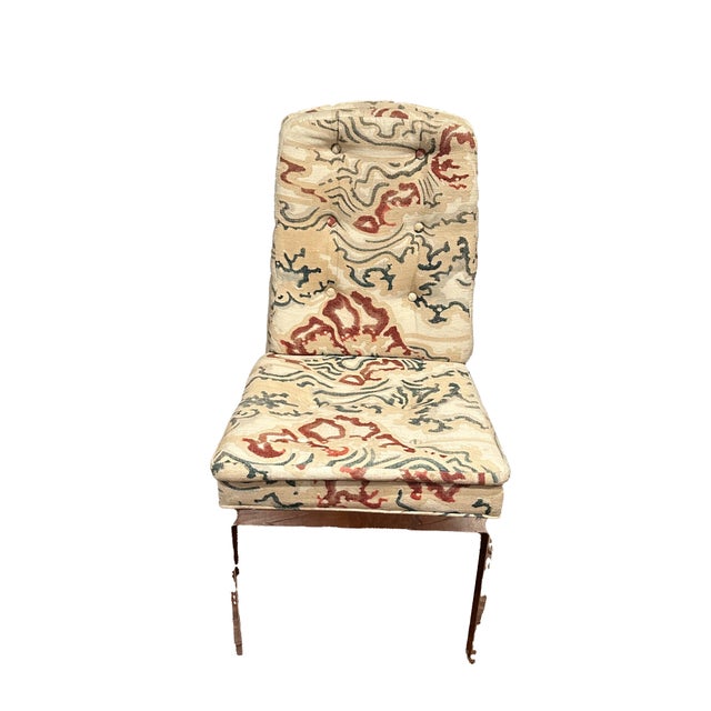 1970s Milo Baughman Style (Attributed) Dining Chairs; Chrome With Gorgeous Upholstery For Sale - Image 9 of 12