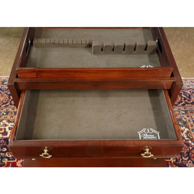 Hickory American Masterpiece Collection Queen Anne Burl Walnut Silver Chest For Sale - Image 12 of 15