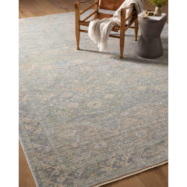 Textile Angela Rose x Loloi Blake Rug Sky / Beige 7'-10" x 7'-10" Round Area Rug For Sale - Image 7 of 8