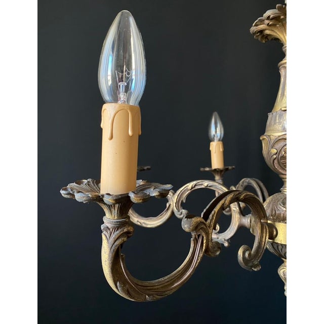 Vintage Brass Chandelier, 1960s For Sale - Image 11 of 14