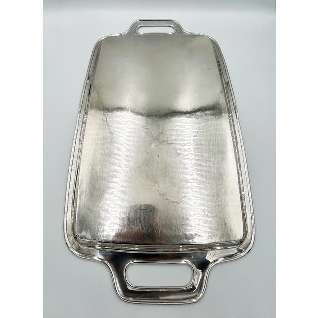 Mid 20th Century Shobido Japanese Jungin Pure Silver Serving Tray, 22" For Sale - Image 6 of 13