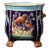 19th Century French Majolica Barbotine Cache Pot With Bird Relief Decor For Sale