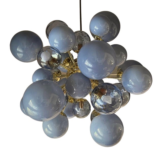 Midcentury Chandelier in Blue, 2000 For Sale