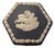 Vintage Wedgwood Jasperware Portland Blue Hexagon Trinket Box For Sale