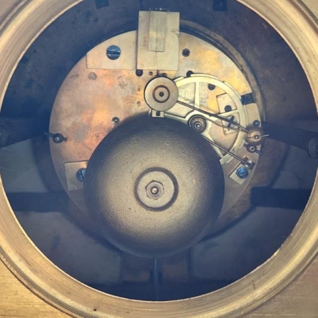 19th C. French Lévy Frères Napoleon III Gilt Bronze & Porcelain Mantel Clock For Sale - Image 15 of 15